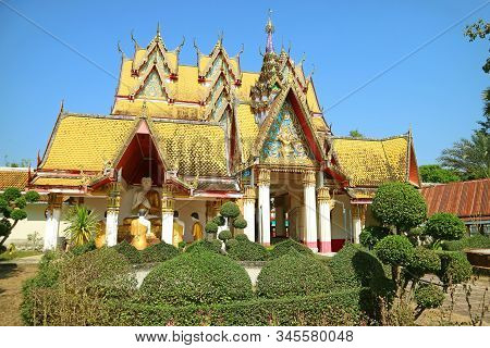 Wat Wang Wiwekaram Or Wat Mon Temple, Historic Place In Sangkhlaburi, Thailand