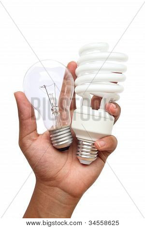 Hand halten Lampe
