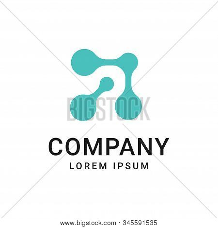 A Letter With Dot Circle Connected As Network Logo Vector