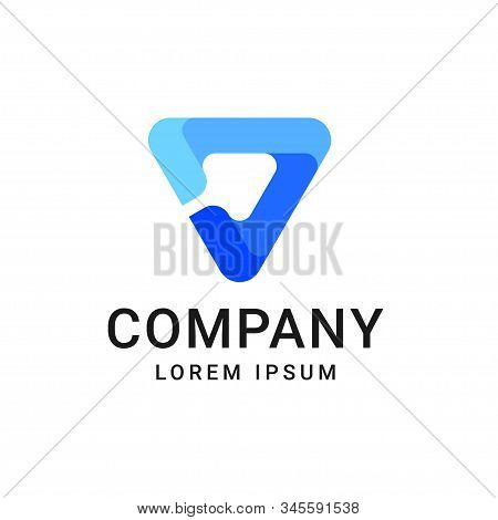 Play Media Button Arrow Symbol Logo Template. Material Design, Origami Flat Style.