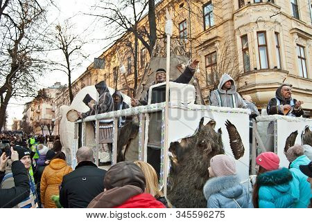 Ukraine, Chernivtsi, January 2020. Lightning Festival: 