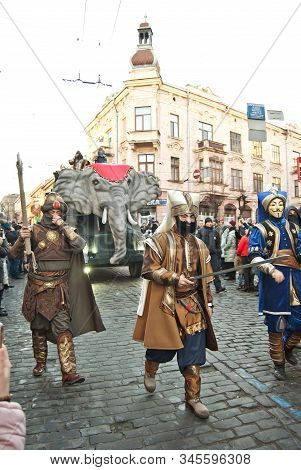 Ukraine, Chernivtsi, January 2020. Lightning Festival: 