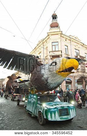 Ukraine, Chernivtsi, January 2020. Lightning Festival: 
