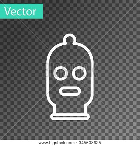 White Line Balaclava Icon Isolated On Transparent Background. A Piece Of Clothing For Winter Sports 