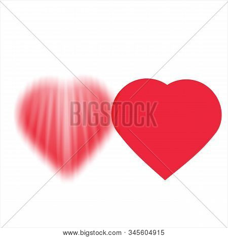 Love Icon, Red Icon. Simple Icon. Heart Icon Combined With Lines. Flat Love Icon. Icon With A Trendy