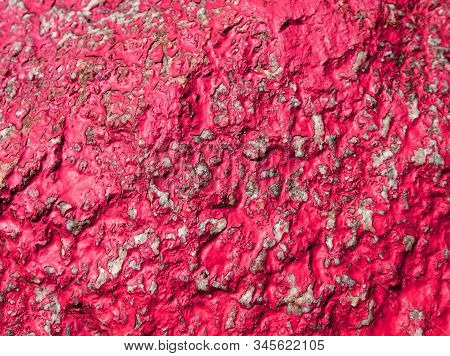 Old Painted Granite Stone Rock Background. Red, Grey, Brown