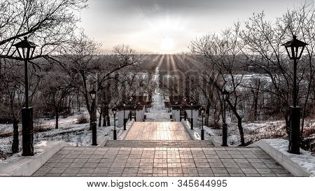 Park Path In The Floodplain Of The Akhtuba River In The City Of Volzhsky