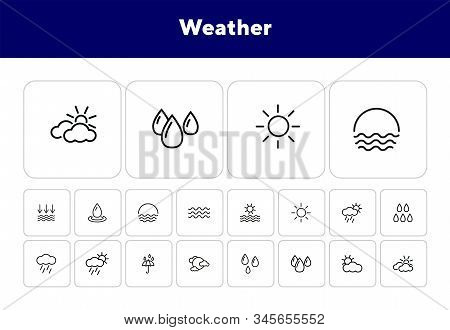 Weather Line Icon Set. Season, Nature, Water. Climate Concept. Can Be Used For Topics Like Meteorolo