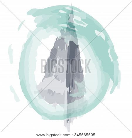 The Watercolour Mountain Is Isolated On A Transparent Background. Alps, Tibet, Everest, Elbrus - Log