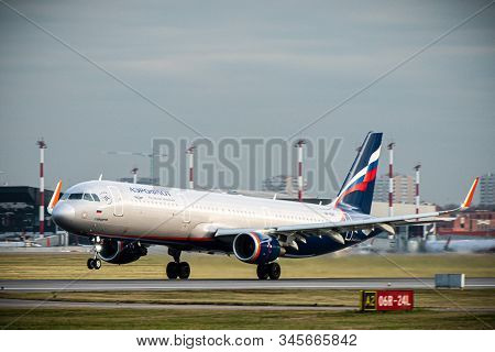 October 29, 2019, Moscow, Russia. Plane 
Airbus A330-300 Aeroflot - Russian Airlines At Sheremetyevo