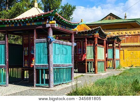 Ulan Bator, Mongolia - August 24, 2016: View Of The Gandantegchinlen Monastery, The Center Of Mongol