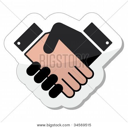 Dohoda handshake ikona - label