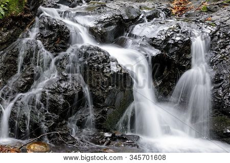 Granuja Falls Close-up After Heavy Rains. Uvas Canyon County Park, Santa Clara County, California, U