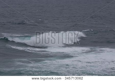 Nature Scene Image Of Ocean Wave At Jeju Island, South Korea For Background Or Wallpaper Use.