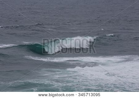 Nature Scene Image Of Ocean Wave At Jeju Island, South Korea For Background Or Wallpaper Use.