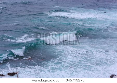 Nature Scene Image Of Ocean Wave At Jeju Island, South Korea For Background Or Wallpaper Use.