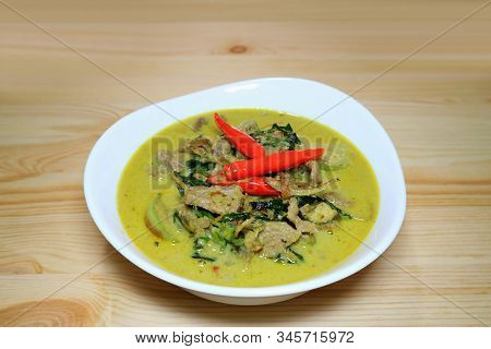 Green Curry Or Kaeng Keaw Wan With Beef, One Of Popular Thai Central Region Dishes