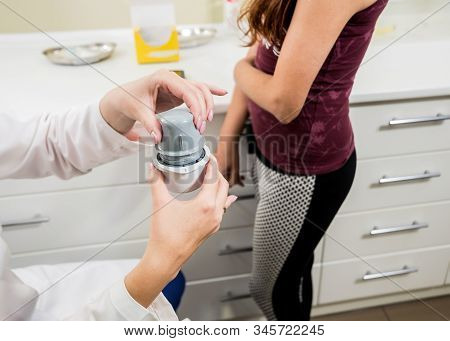 Medical Device For Glucose Check. Continuous Glucose Monitoring Pod. Modern Wireless Technology.