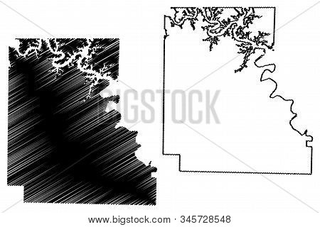Marion County, Arkansas (u.s. County, United States Of America,usa, U.s., Us) Map Vector Illustratio