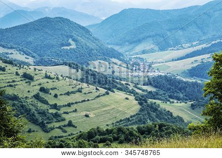 Big Fatra Mountains, Liptovske Revuce Village, Slovak Republic. Seasonal Natural Scene. Travel Desti