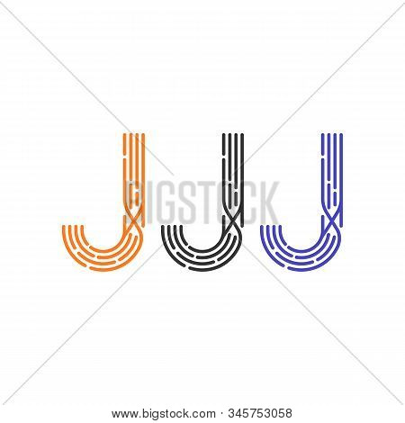 Line Art J Letter Logo Design Template, Letter J Logo Monogram, Modern Style Design Element