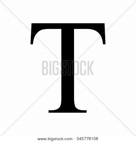 Uppercase Tau Greek Letter Isolated On White Background