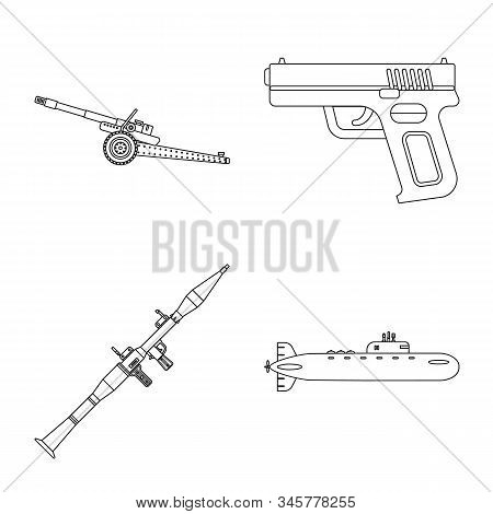 Vector Design Of Weapon And Gun Symbol. Collection Of Weapon And Army Vector Icon For Stock.