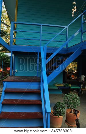 The Stairway Up To The Stairs 2 Is A Rustproof Painted Steel Frame.