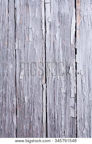 Old Wooden Background With Peeling Paint. Stock Photo Wood Texture Top View.
