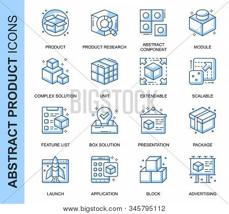 Thin Line Abstract Product Related Vector Icons Set For Website And Mobile Site And Apps. Outline Ic