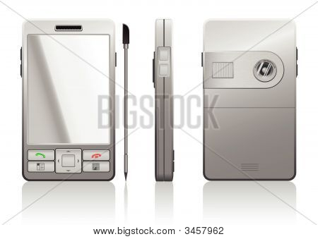fotorealistische Vektor-Illustration der grauen pda