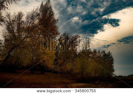 Evening Landscape On The Autumn Bank Of The Volga River