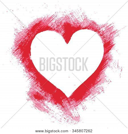 Hand Paint Acrylic Doodle Seamless Pattern With Hearts