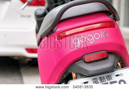 Taipei, Taiwan - January 13: Gogoro Fully Electric Motor Scooter With 