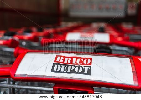 Shopping Carts Seen Outside A Brico Depot Construction Materials And Decoration Store In Bucharest,