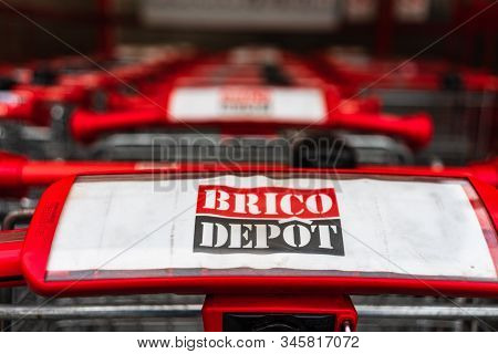 Shopping Carts Seen Outside A Brico Depot Construction Materials And Decoration Store In Bucharest,