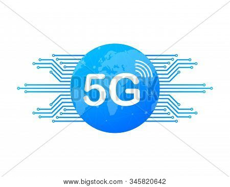 5g Network Technology. Wireless Mobile Telecommunication Service Concept. Marketing Website Landing 
