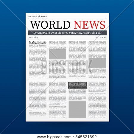 Vector Mock Up Of A Blank Daily Newspaper. Fully Editable Whole Newspaper In Clipping Mask. Vector I