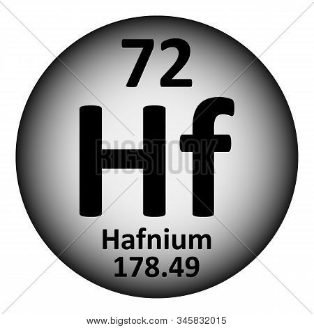 Periodic Table Element Hafnium Icon On White Background. Vector Illustration.