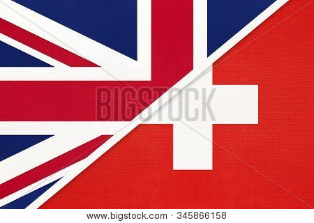 United Kingdom Of Great Britain And Ireland Vs Switzerland Or Swiss Confederation National Flag From