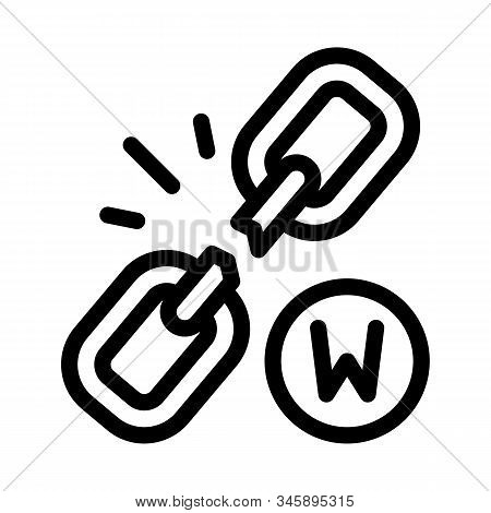 Broken Chain Icon Vector. Outline Broken Chain Sign. Isolated Contour Symbol Illustration