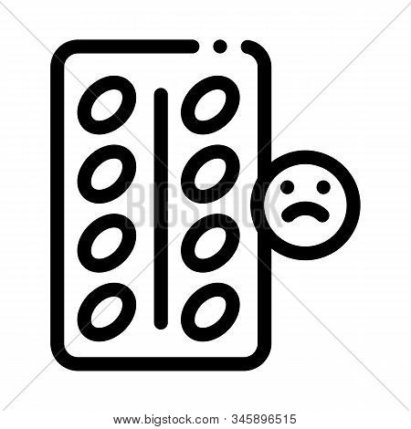 Destress Pills Icon Vector. Outline Destress Pills Sign. Isolated Contour Symbol Illustration