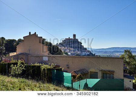 Fields Of Culture And Sight Of The Town And Castle Of Biar In The Community Of Valencia