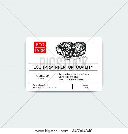 Corporate Identity For A Butcher Shop. Sticker For Boxing Natural Products. Packaging For Maet Box.