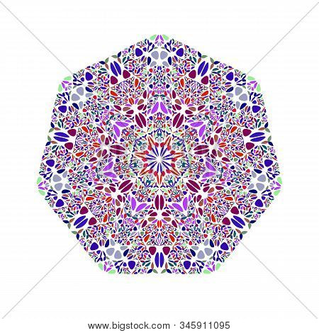 Geometrical Isolated Ornate Flower Heptagon Shape - Geometric Colorful Vector Element