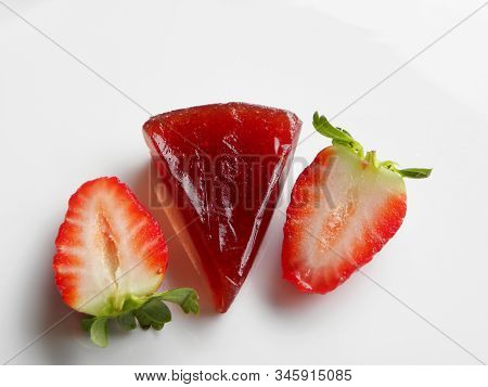 Strawberry Marmalade On A White Background Close-up