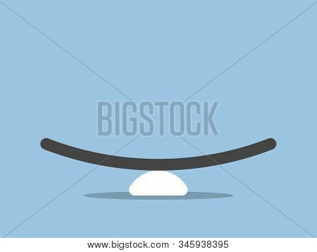 Empty Simple Seesaw Weight Scale On Pale Blue Background. Balance, Comparison, Equilibrium And Harmo