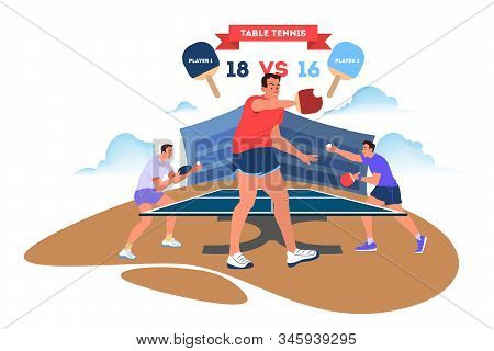 Table Tennis Player Holding A Racket. Table Tennis Player Training.