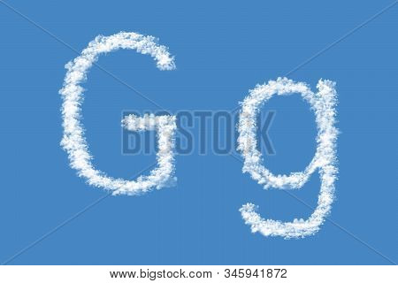 Letter G From Real Clouds Shapes. Cloud Alphabet.