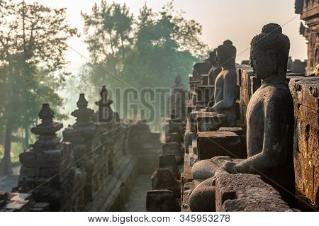 Borobudur Temple At Sunrise, Java Island, Indonesia